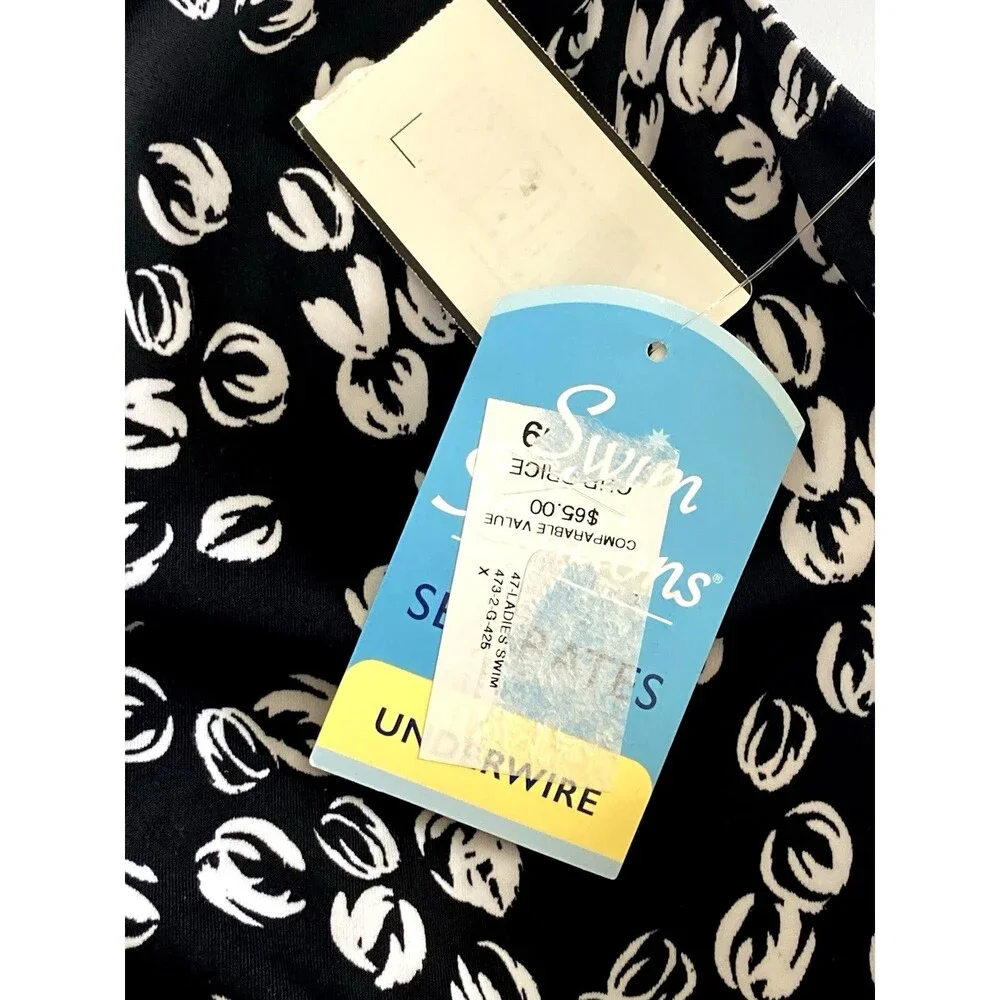 Swim Solutions & Separates Women’s Size 10 Swim Suit Top NWT New W/tags Black - Picture 4 of 16